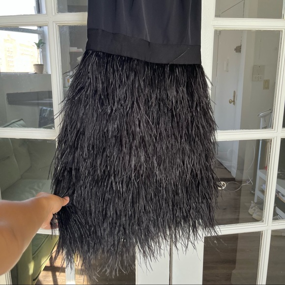 Milly Blair Ostrich Feather Cocktail Dress size 0 - Picture 5 of 14